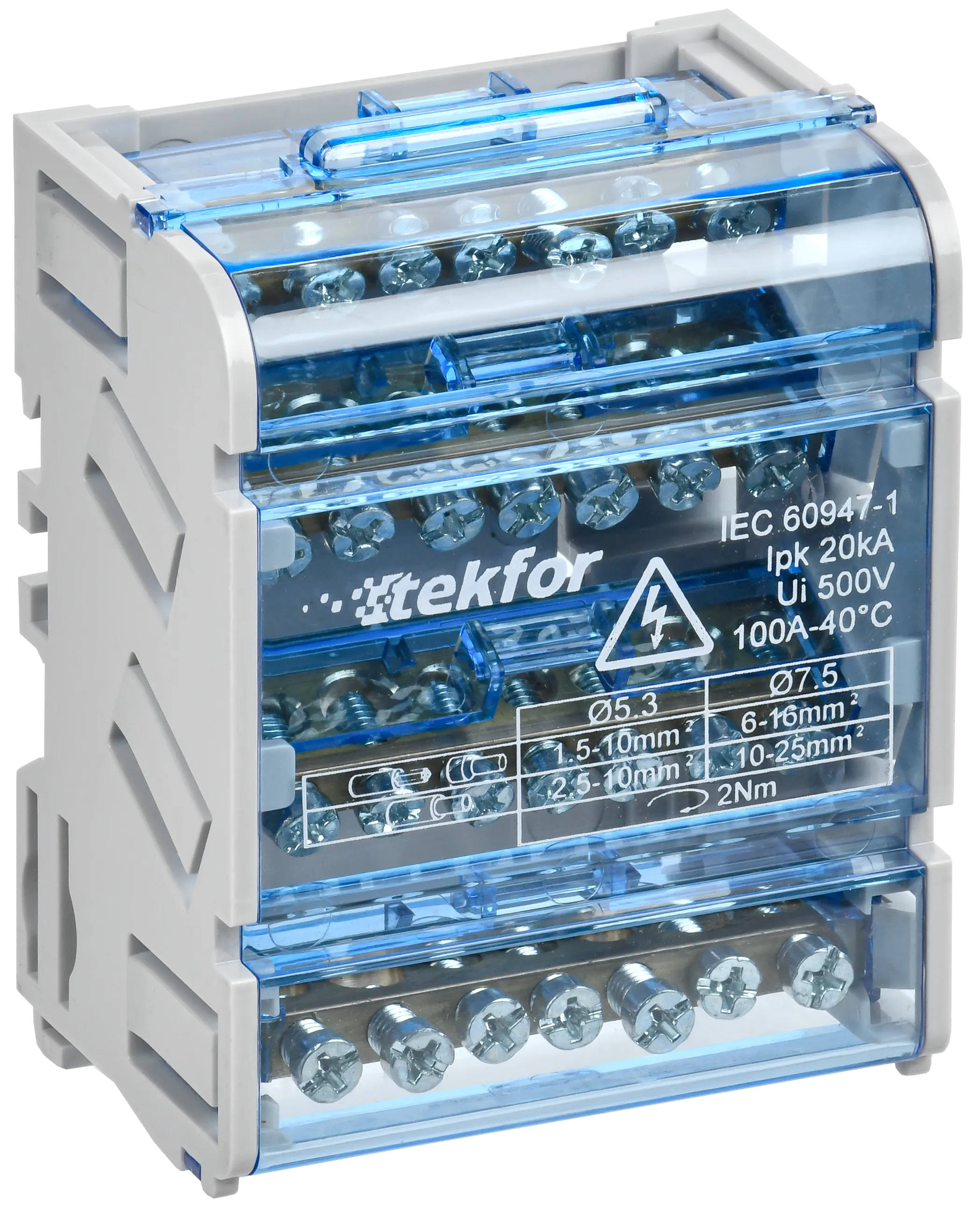 TEKFOR Шины на DIN-рейку (кросс-модуль) ШНК 4х7 3L+PEN IEK TF-DN10-4-07-100