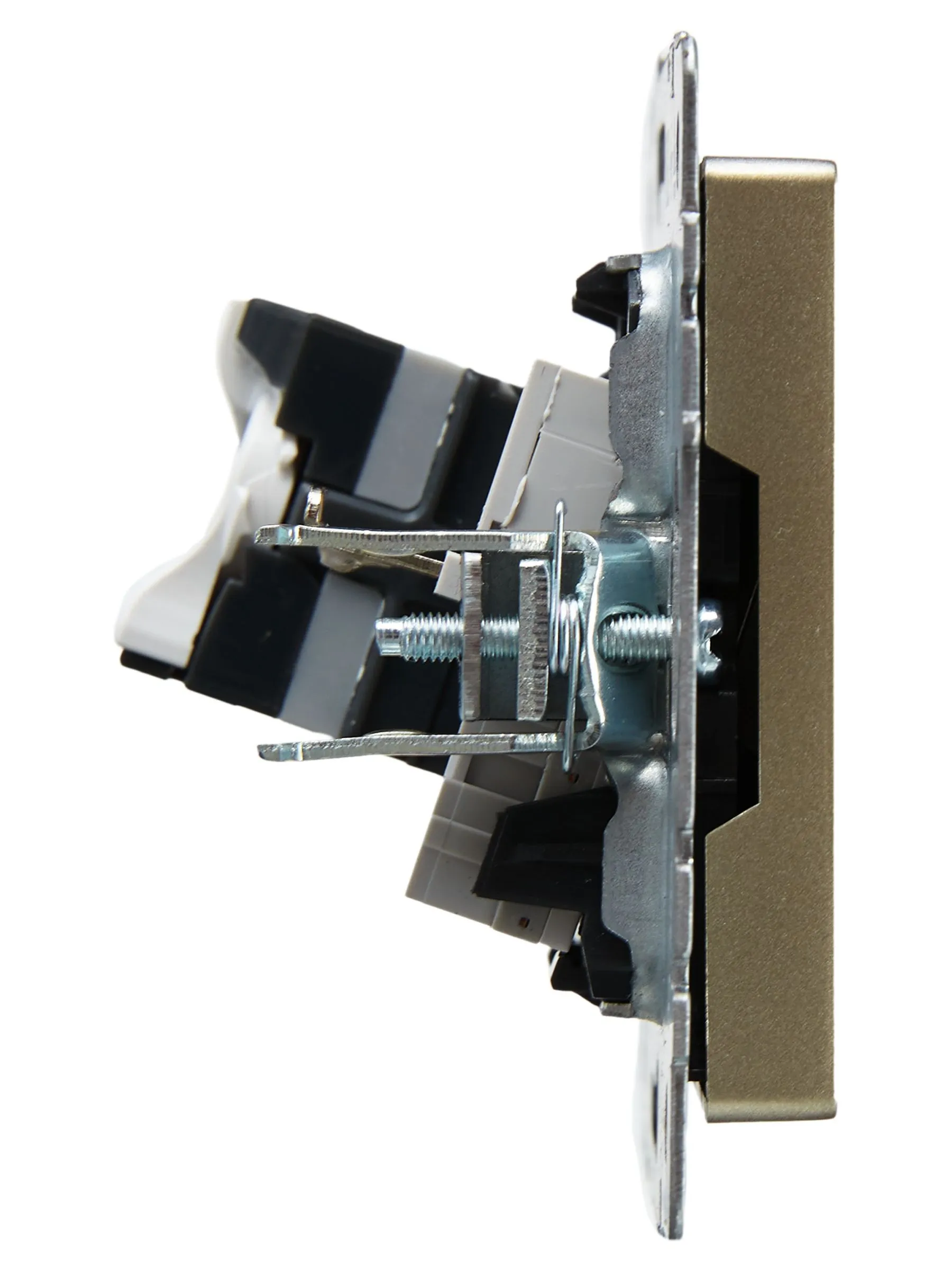 BRITE Розетка двойная RJ11+RJ45 кат.5E РК/Т12-БрШ шампань IEK - Фото 3