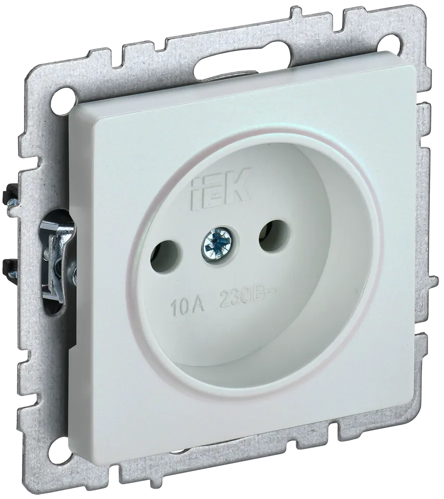 BRITE Розетка 1-местная без заземления без защитных шторок 10А РС10-1-0-БрЖ жемчуг IEK