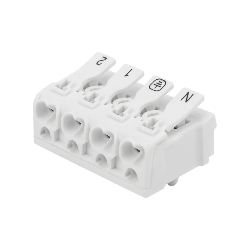 Клемма пружинная соединительная КСП 4-полюсная с монтажными ножками (50 шт./уп.) REXANT 07-6216-1