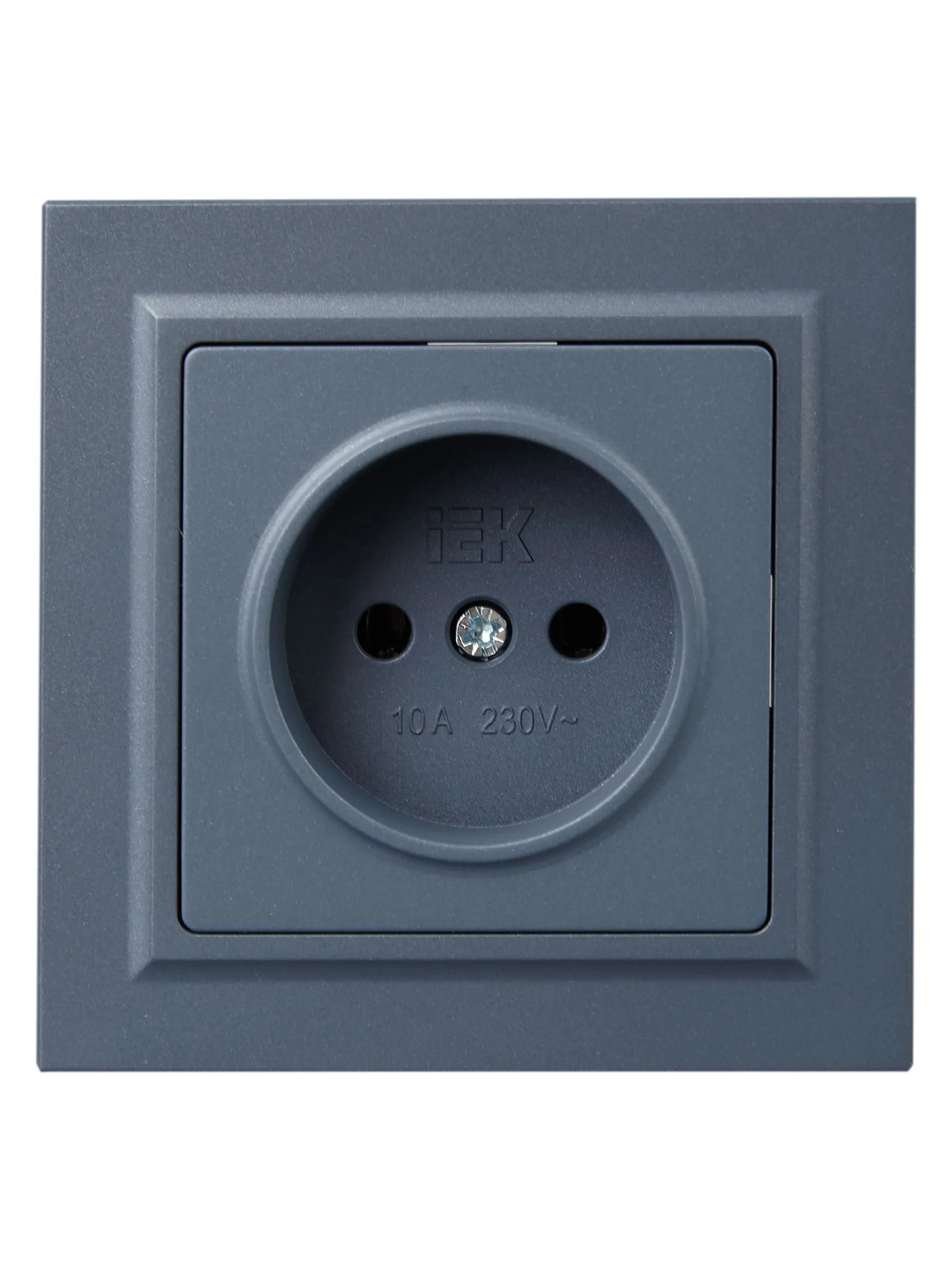 BRITE Розетка 1-местная без заземления без защитных шторок 10А в сб. РСР10-1-0-БрМ маренго IEK - Фото 3