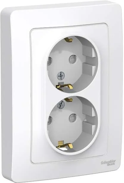 Розетка 2-м СП Blanca 16А IP20 250В с заземл. защ. шторки бел. SE BLNRS001121 - Фото 2