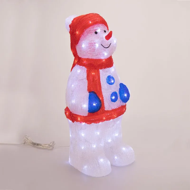 Акриловая светодиодная фигура Снеговик в синих варежках 31х25х59 см, IP65, понижающий трансформатор в комплекте NEON-NIGHT - Фото 3