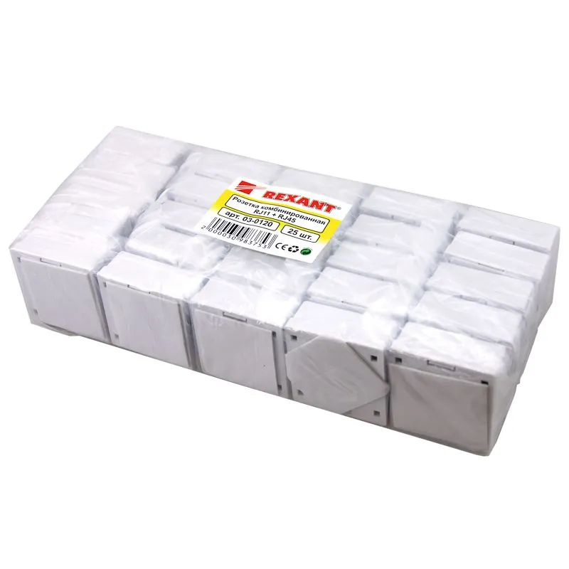 Розетка комбинированная внешняя, UTP RJ-45(8P8C) + RJ-11(6P-4C) REXANT - Фото 5