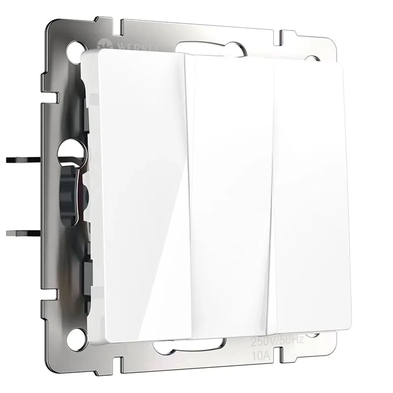 Выключатель трехклавишный (белый) Werkel