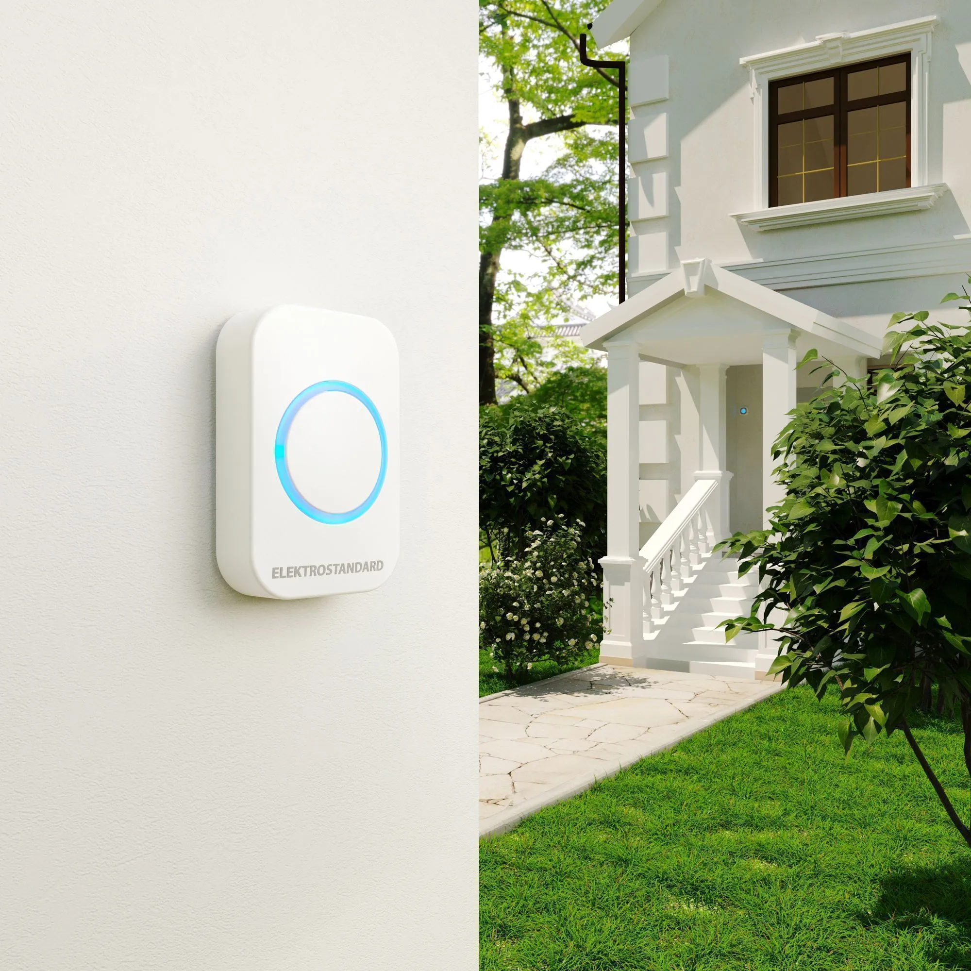 Звонок беспроводной 36M IP44 DBQ25M WL белый Elektrostandard - Фото 2