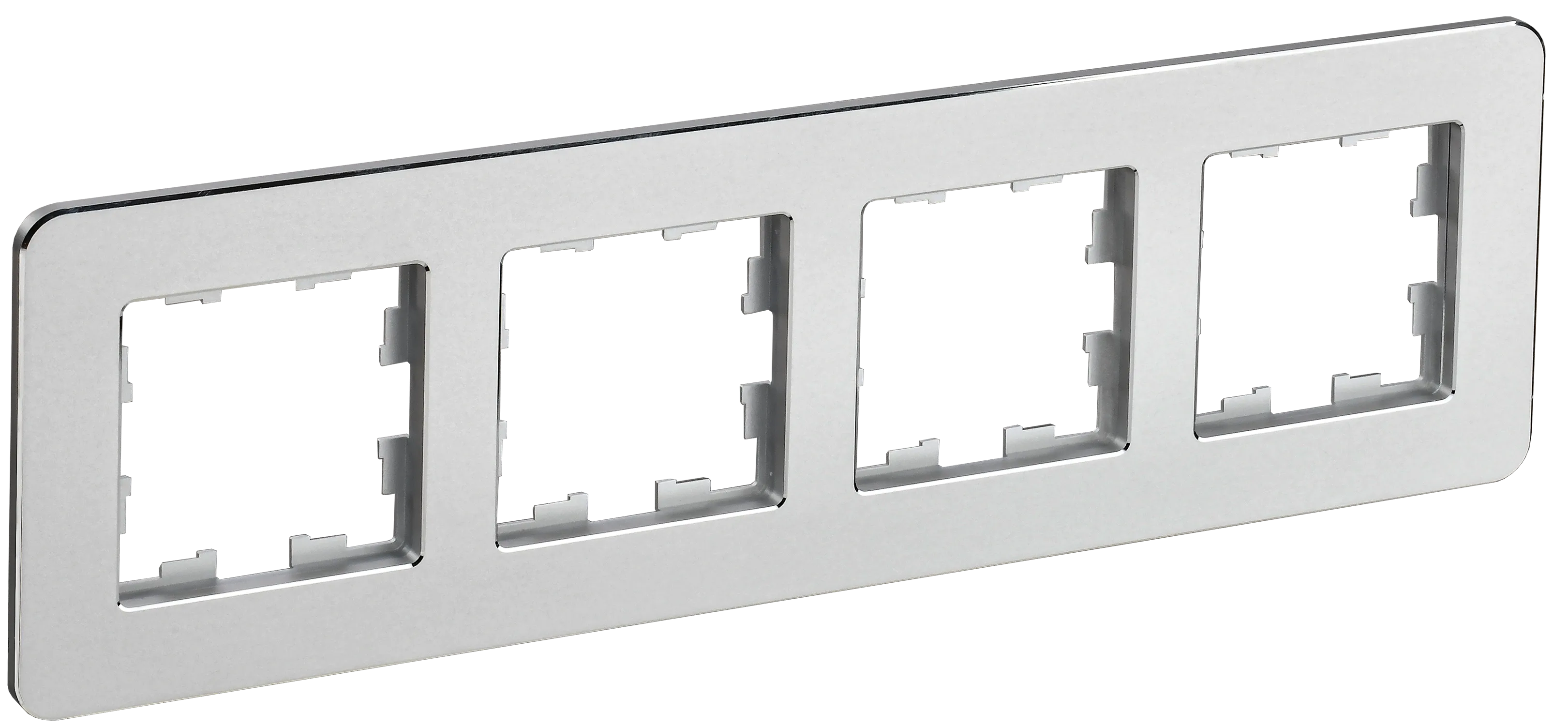 BRITE Рамка 4-местная РУ-4-1-Бр металл алюминий RE IEK