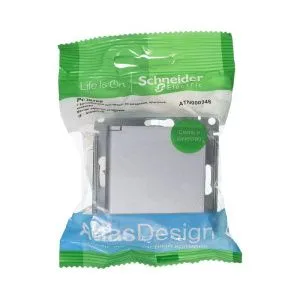 Розетка 1-м СП AtlasDesign 16А IP20 с заземл. защ. шторки с крышкой механизм алюм. SE ATN000346 1240243