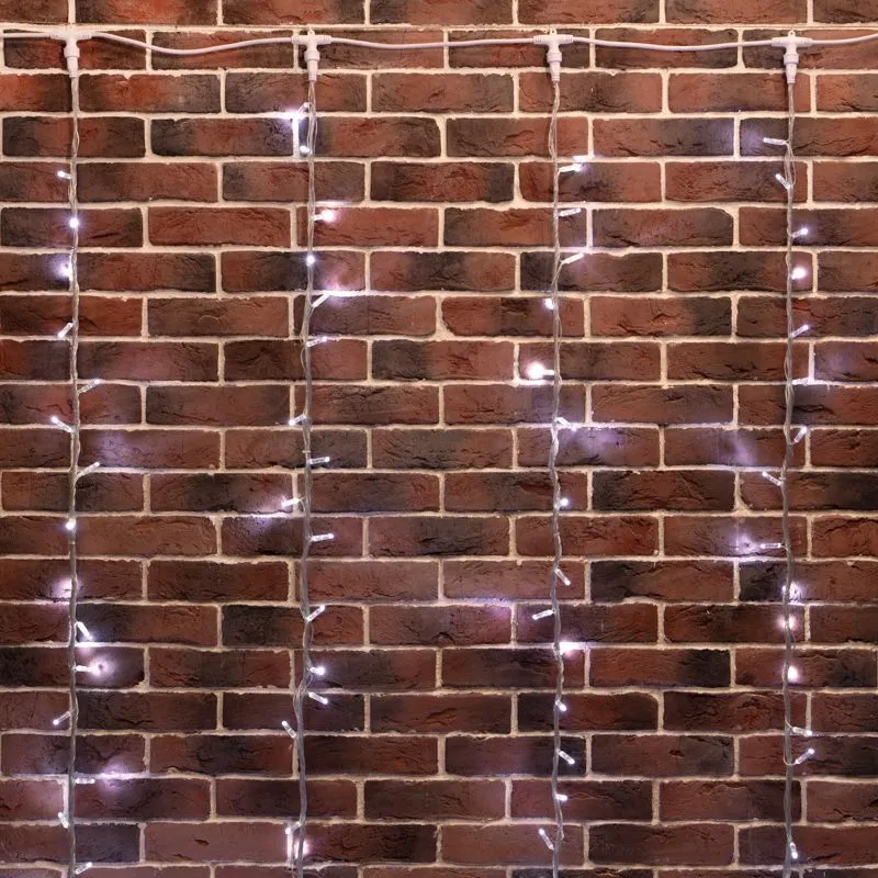 Гирлянда светодиодная Занавес 2х6м 360 LED БЕЛЫЙ прозрачный ПВХ IP65 эффект водопада 24В не соединяется трансформатор в комплекте NEON-NIGHT