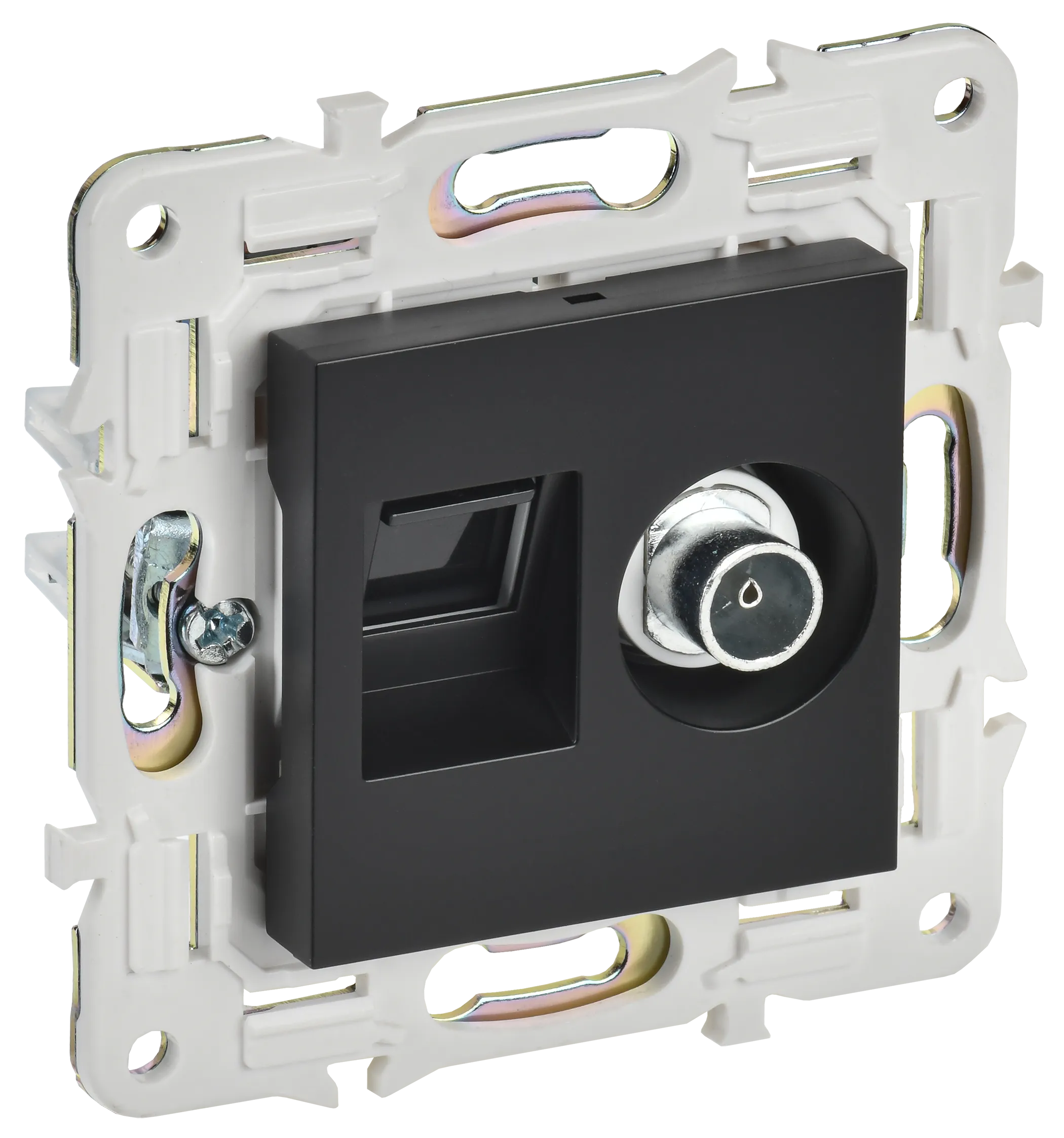 SKANDY Розетка двойная TV+RJ45 кат.6E SK-A15Bl черный IEK