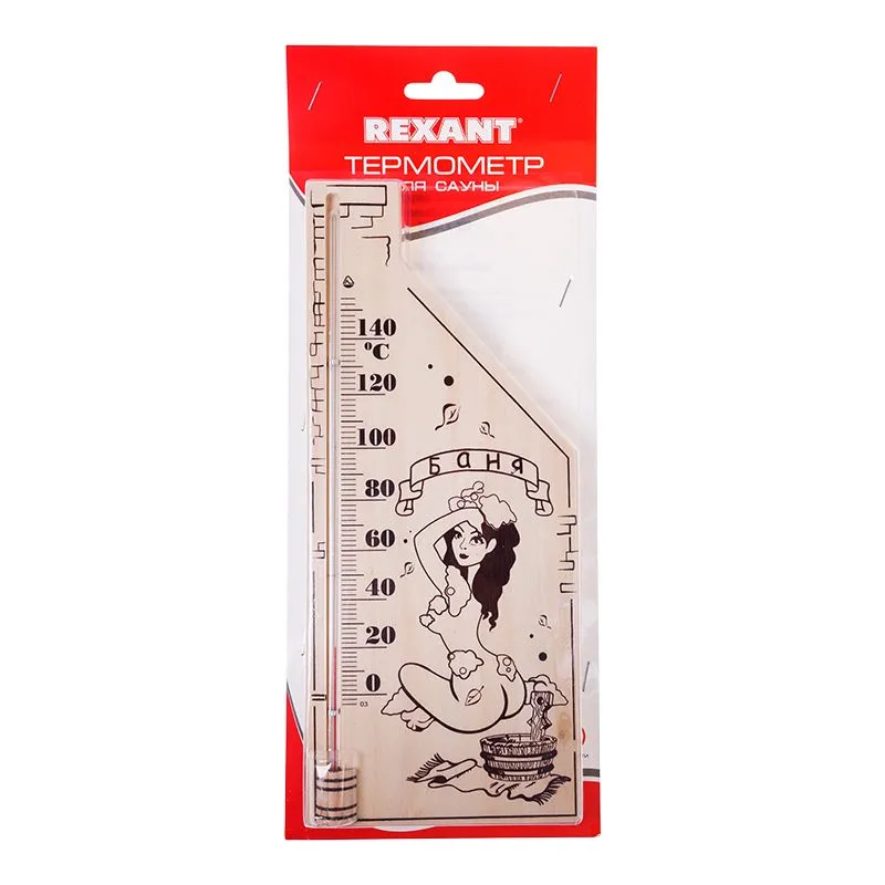 Термометр для сауны, основание — дерево 110х265 мм REXANT - Фото 2