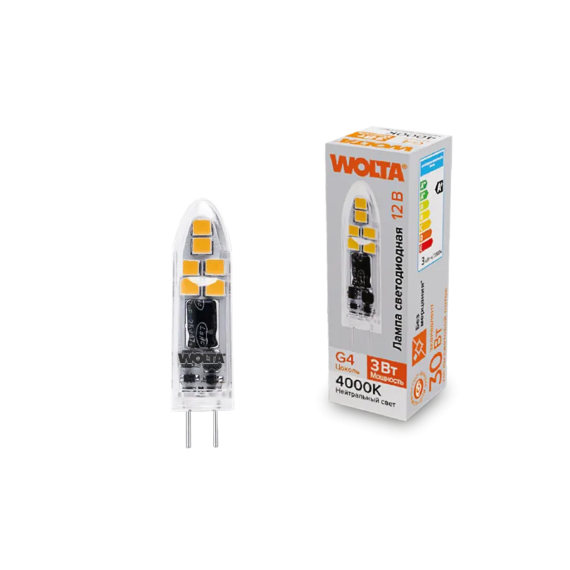 Светодиодная лампа WOLTA WSTD-JC-12V3W4KG4-P 3Вт 4000K G4
