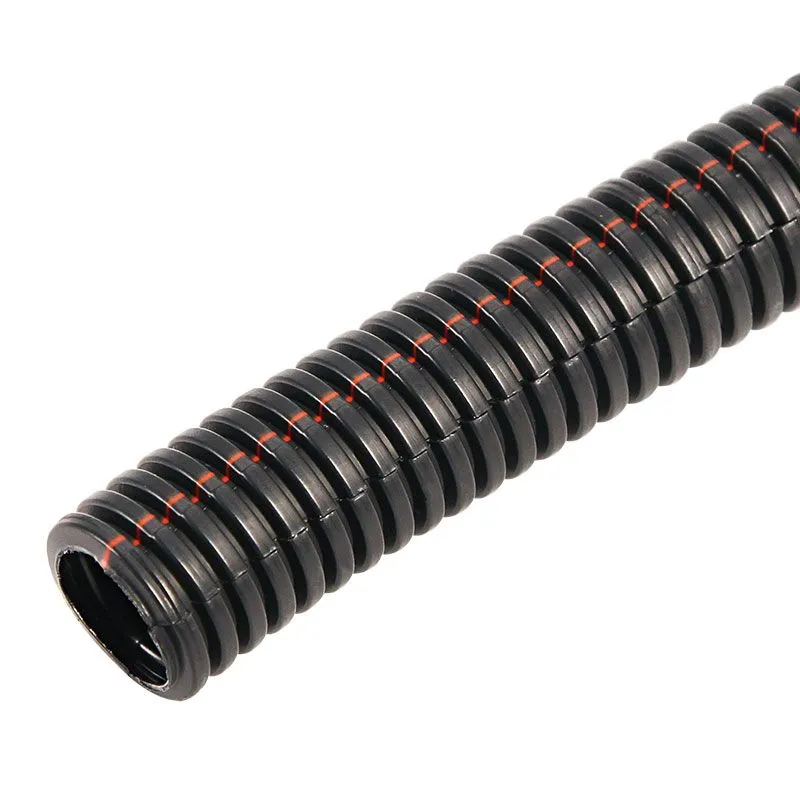 Труба автомобильная гофрированная ПП, Ø12,7мм, разрезная, негорючая (бухта 50 м/уп) 15-1351