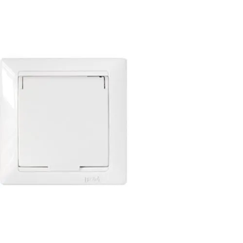 Розетка одноместная брызгозащищенная с заземляющим контактом скрытой установки РС16-312