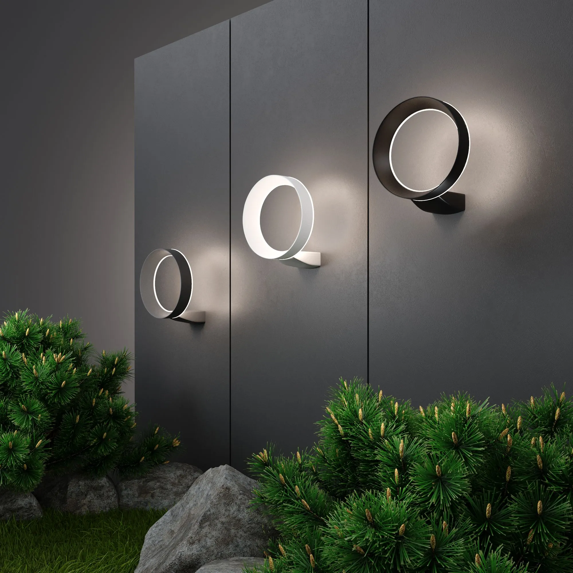 Светильник светодиодный уличный настенный Ring IP54 1710 TECHNO LED белый Elektrostandard - Фото 3