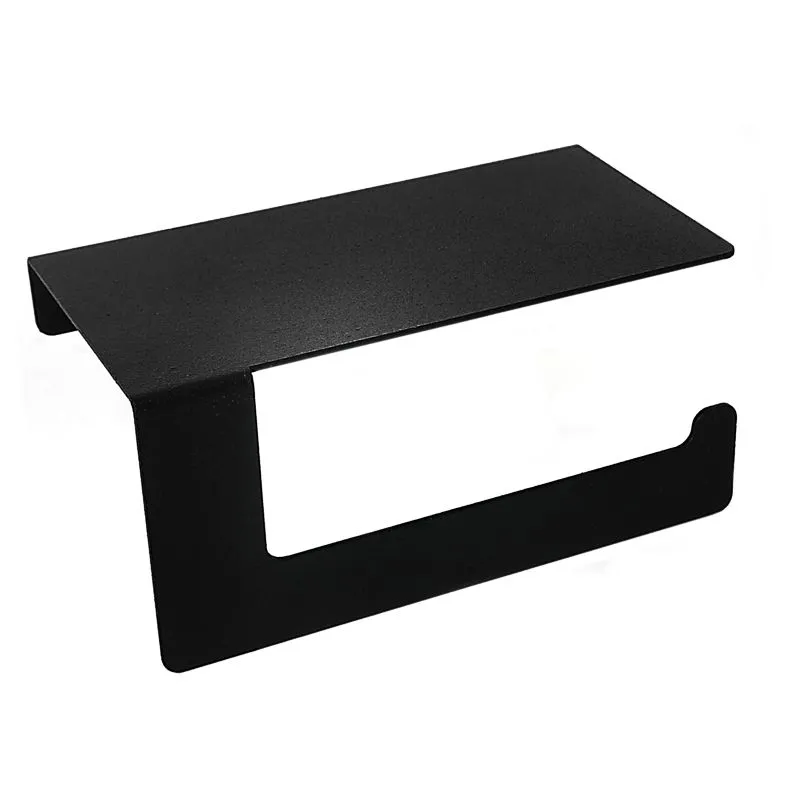 Держатель для туалетной бумаги с полкой хранения, черный REXANT - Фото 3