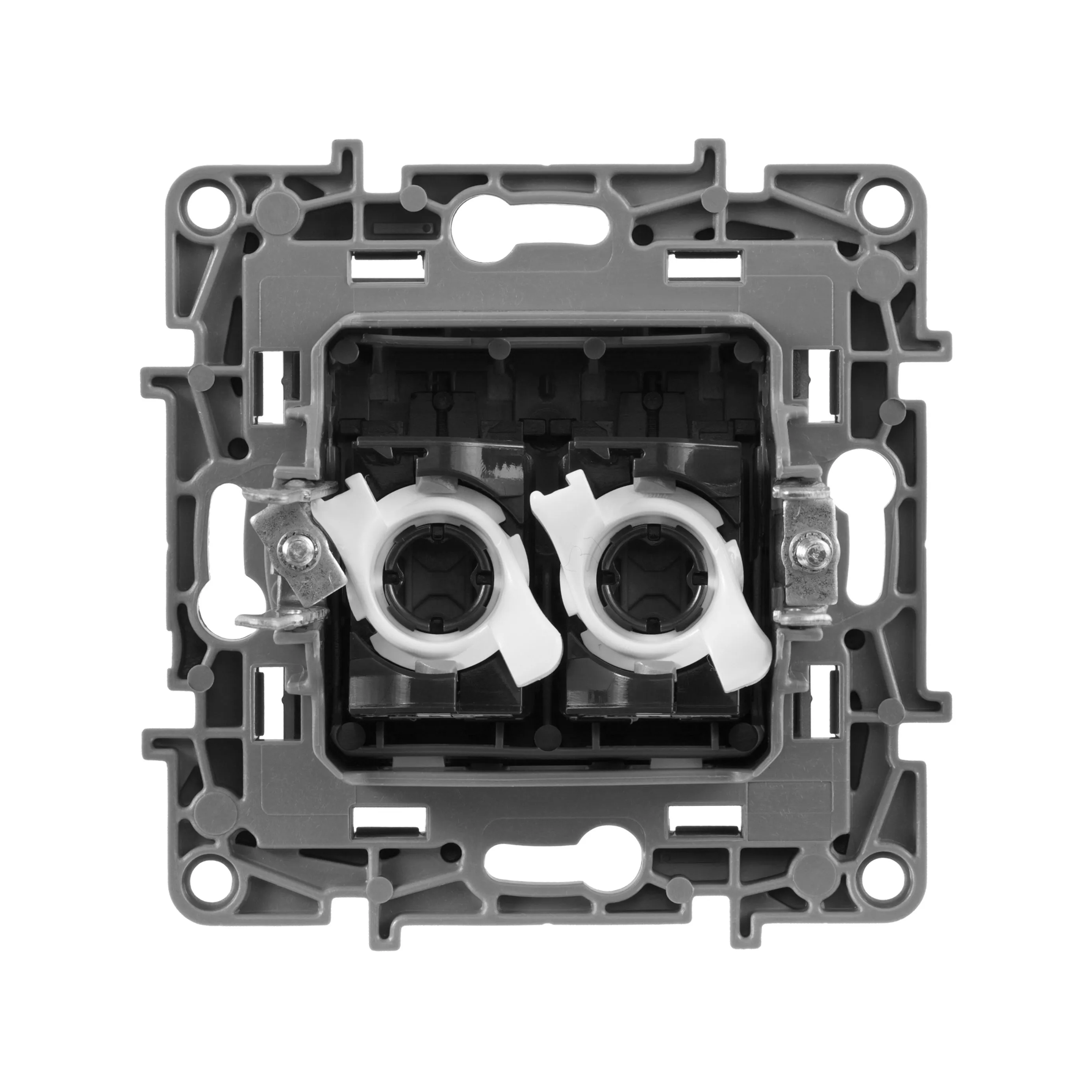 ETIKA Розетка компьютерная двойная RJ45 категория 5Е UTP алюминий - Фото 2
