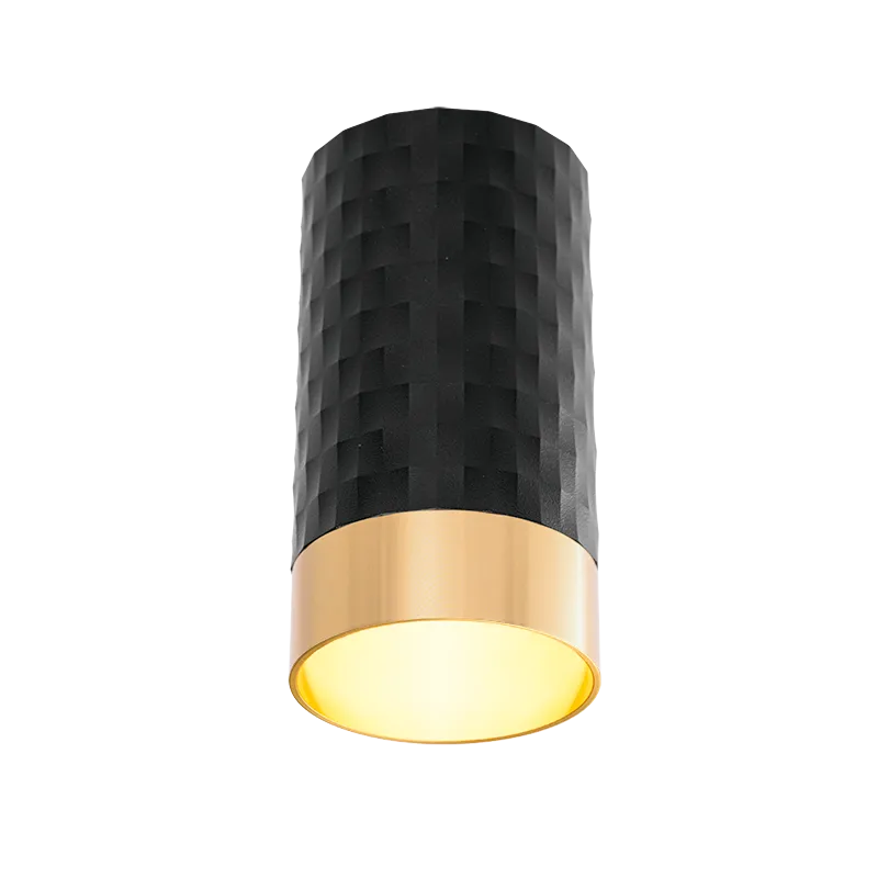 Накладной светильник WOLTA WSL-GU10/10BG IP20 под лампу GU10 Чёрный/золото CELLA D55x100 1/100 - Фото 4