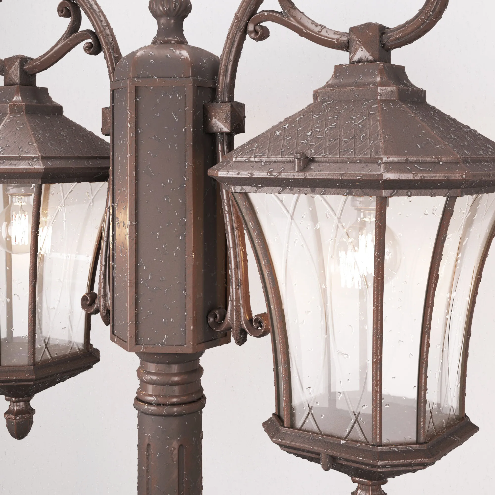 Светильник уличный двухрожковый на столбе IP44 Virgo F/2 капучино GLXT-1450F/2 Elektrostandard - Фото 2