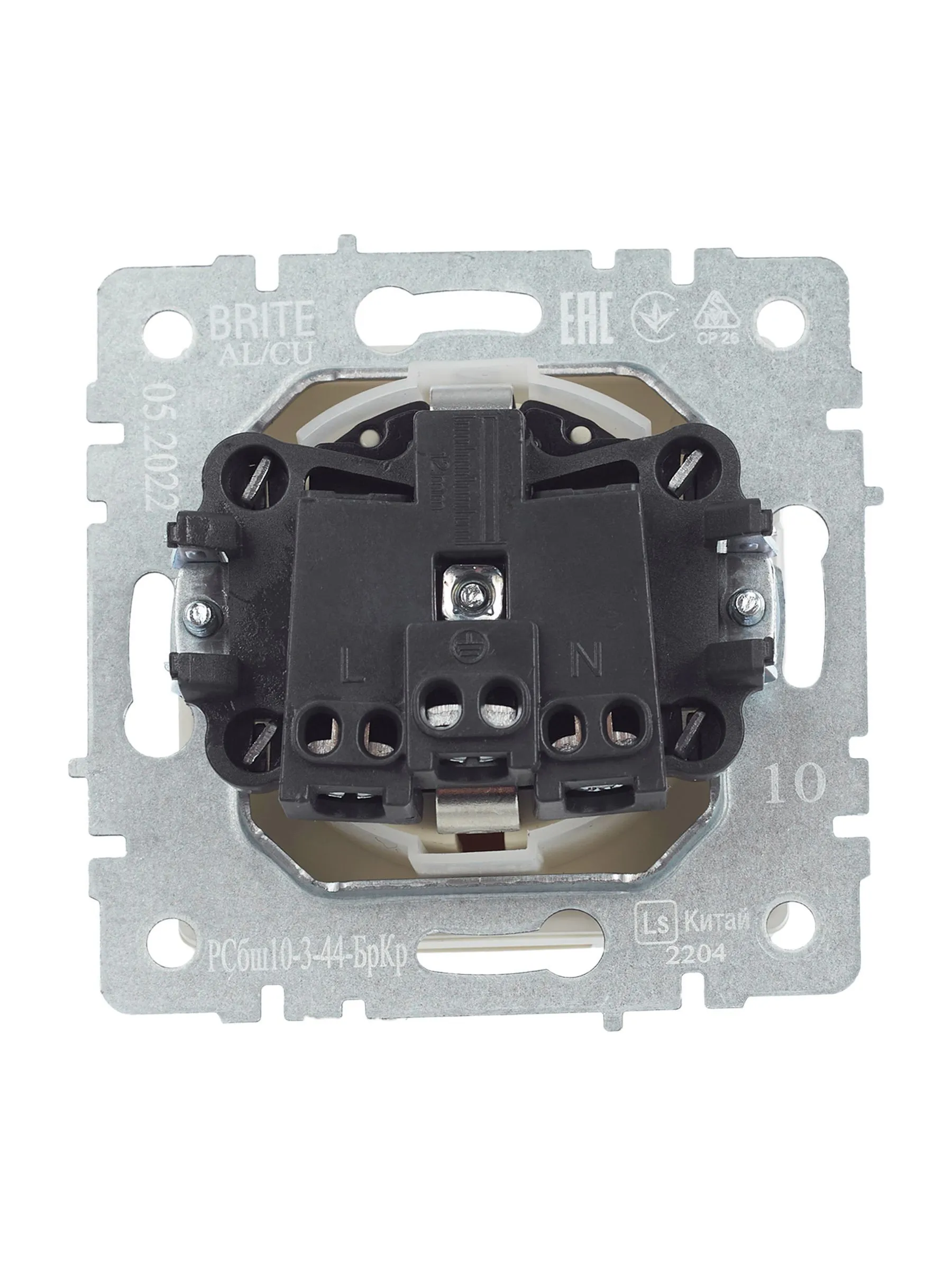 BRITE Розетка 1-местная с заземлением с защитными шторками и крышкой 16А IP44 РСбш10-3-44-БрКр бежевый IEK - Фото 7