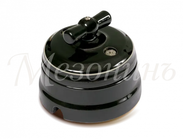 Выключатель ретро фарфоровый поворотный на 4 положения в компл с подъемной рамкой, 10А, 250В, цв