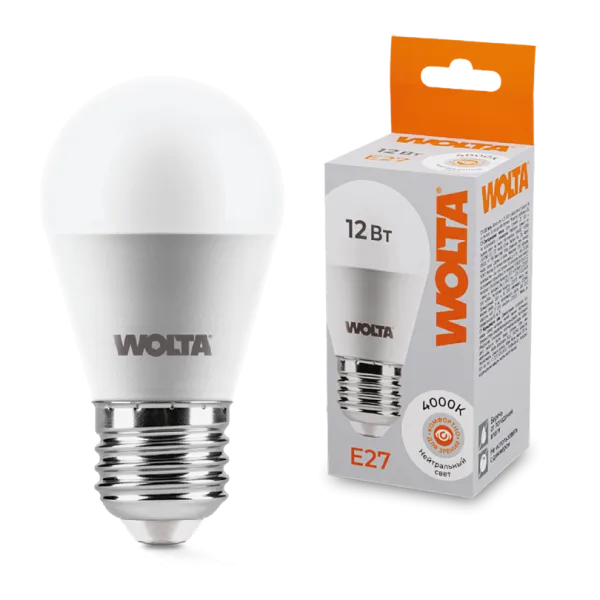 Светодиодная лампа WOLTA 25S45GL12E27 12Вт 4000K Е27 25S45GL12E27