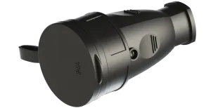 Розетка переносная разборная каучук РА16-005 с крышкой (черный) с заземлением ВЭТП0020