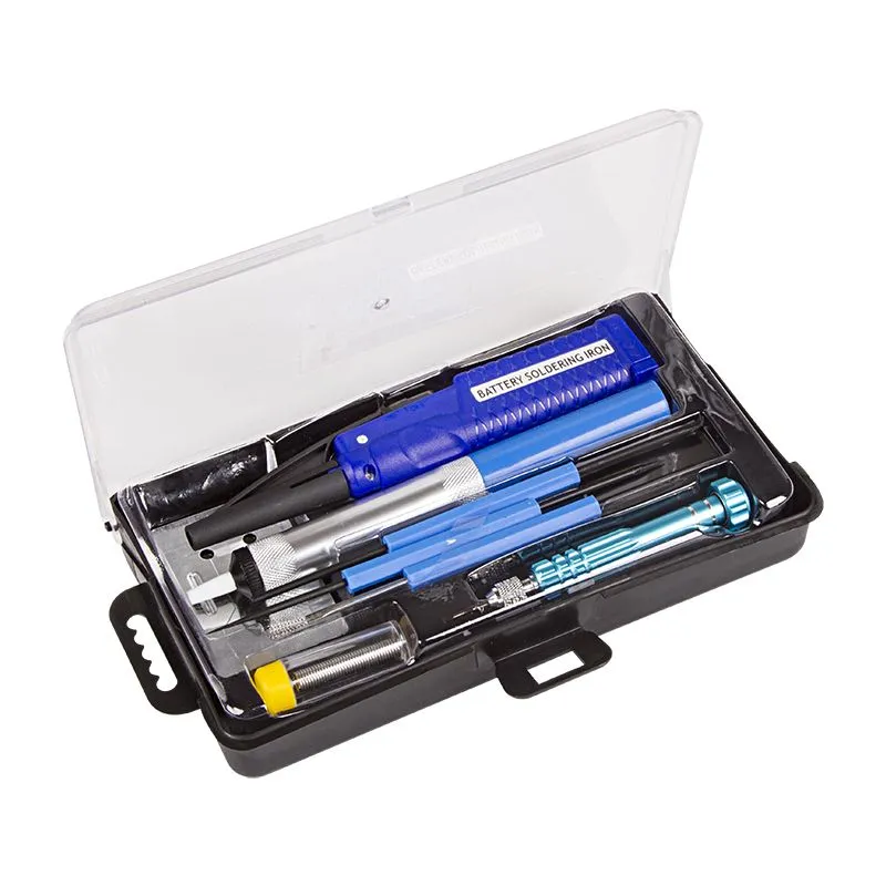 Набор для пайки №15 (паяльник 8Вт, оловоотсос, подставка, припой, отвертка, инструмент для монтажа) REXANT - Фото 2