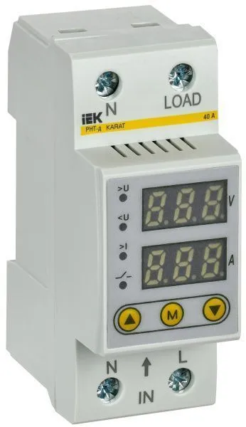 Реле напряжения и тока РНТ-д однофазное 36мм 40А IEK