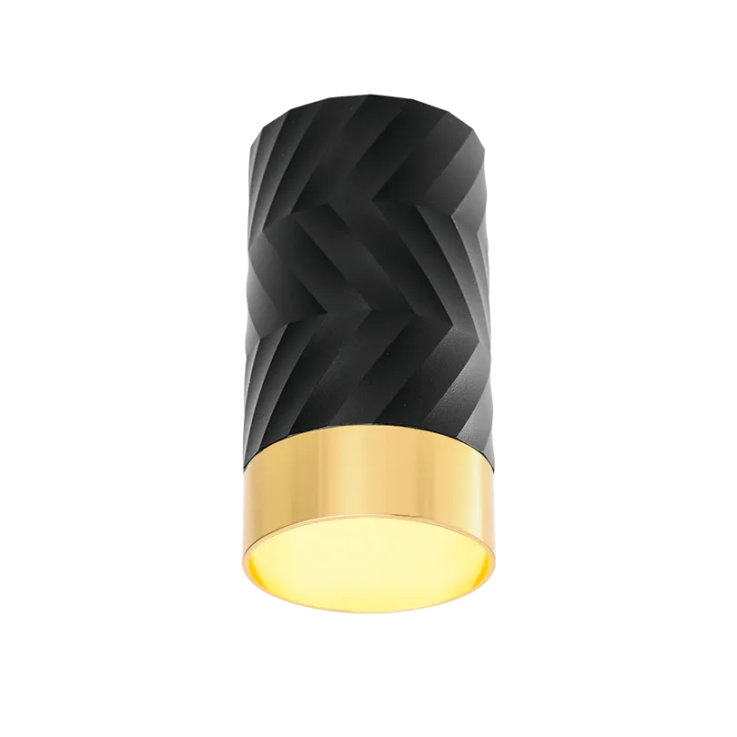 Накладной светильник WOLTA WSL-GU10/09BG IP20 под лампу GU10 Чёрный/золото LINEA D55x100 1/100 - Фото 4