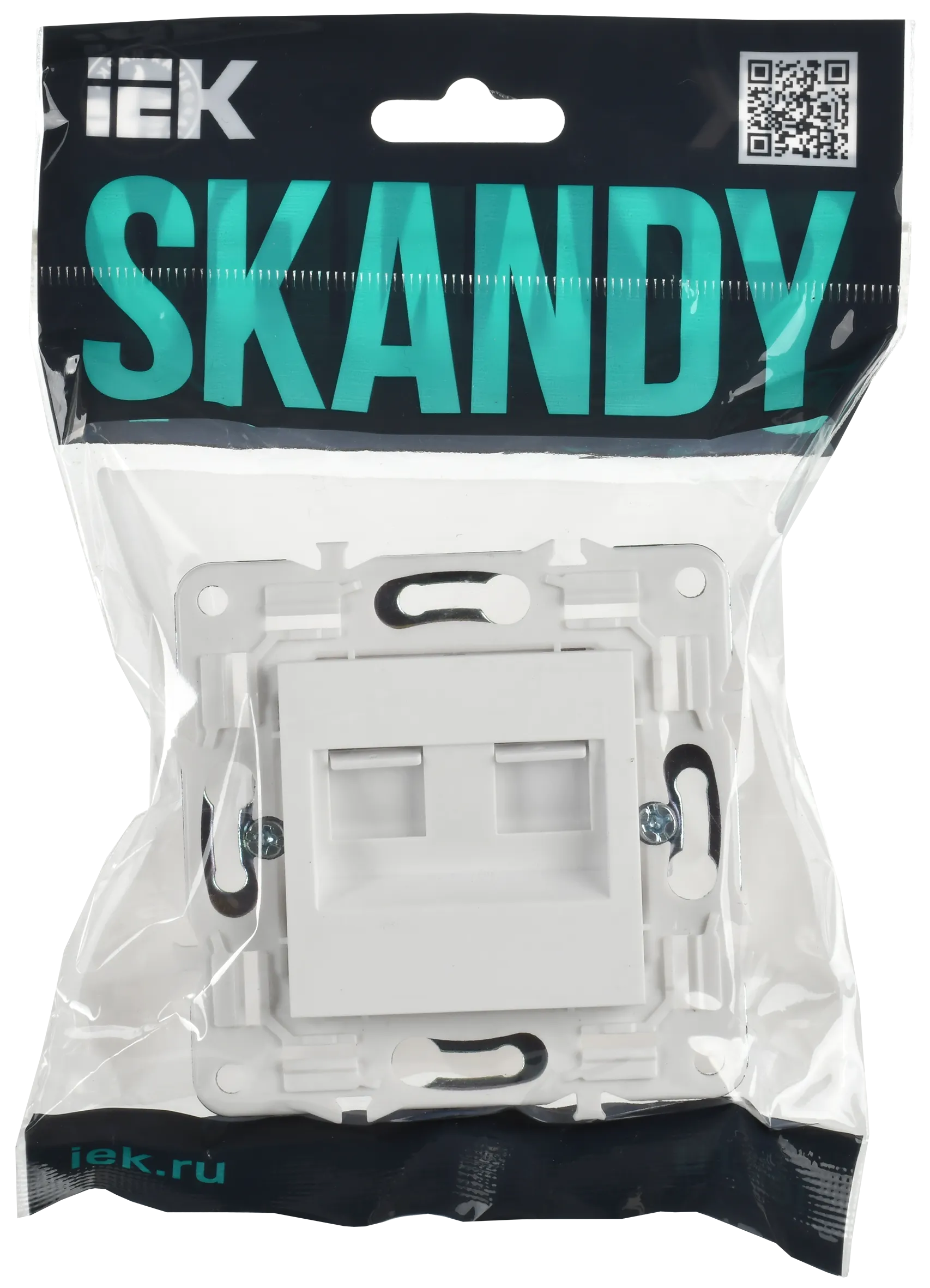 SKANDY Розетка компьютерная двойная RJ45 кат.5E SK-K03W арктический белый IEK - Фото 2