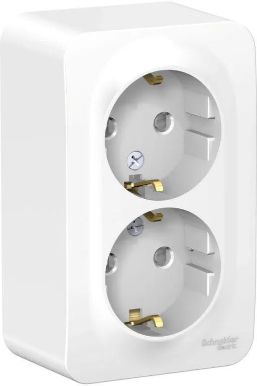 Розетка 2-м ОП Blanca 16А IP20 250В с заземл. защ. шторки с изолир. пластиной бел. SE BLNRA011211