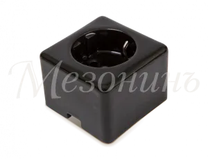 Розетка ретро фарфоровая, двухполюсная, с заземляющим контактом, коллекция "QUADRA" , цвет - черный, GE80301-05