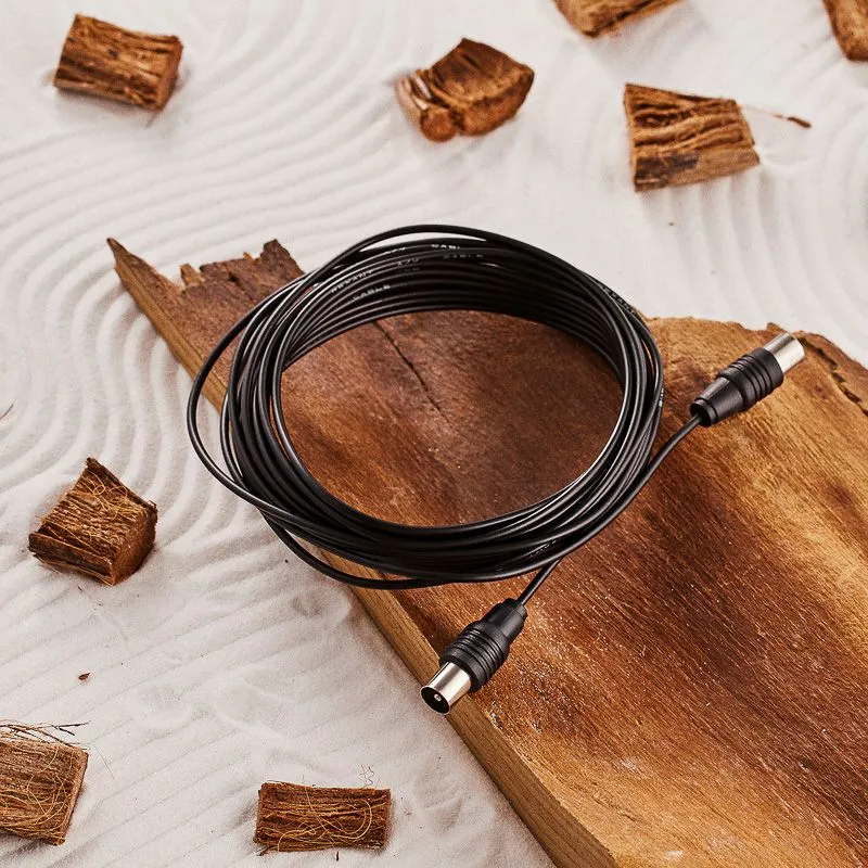 ВЧ-кабель, ТВ-гнездо - ТВ-штекер, 7м, черный REXANT - Фото 4