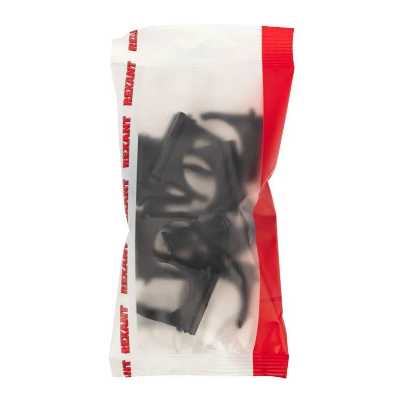 Крепеж-клипса для трубы ø32мм черная (10 шт/уп) REXANT - Фото 3