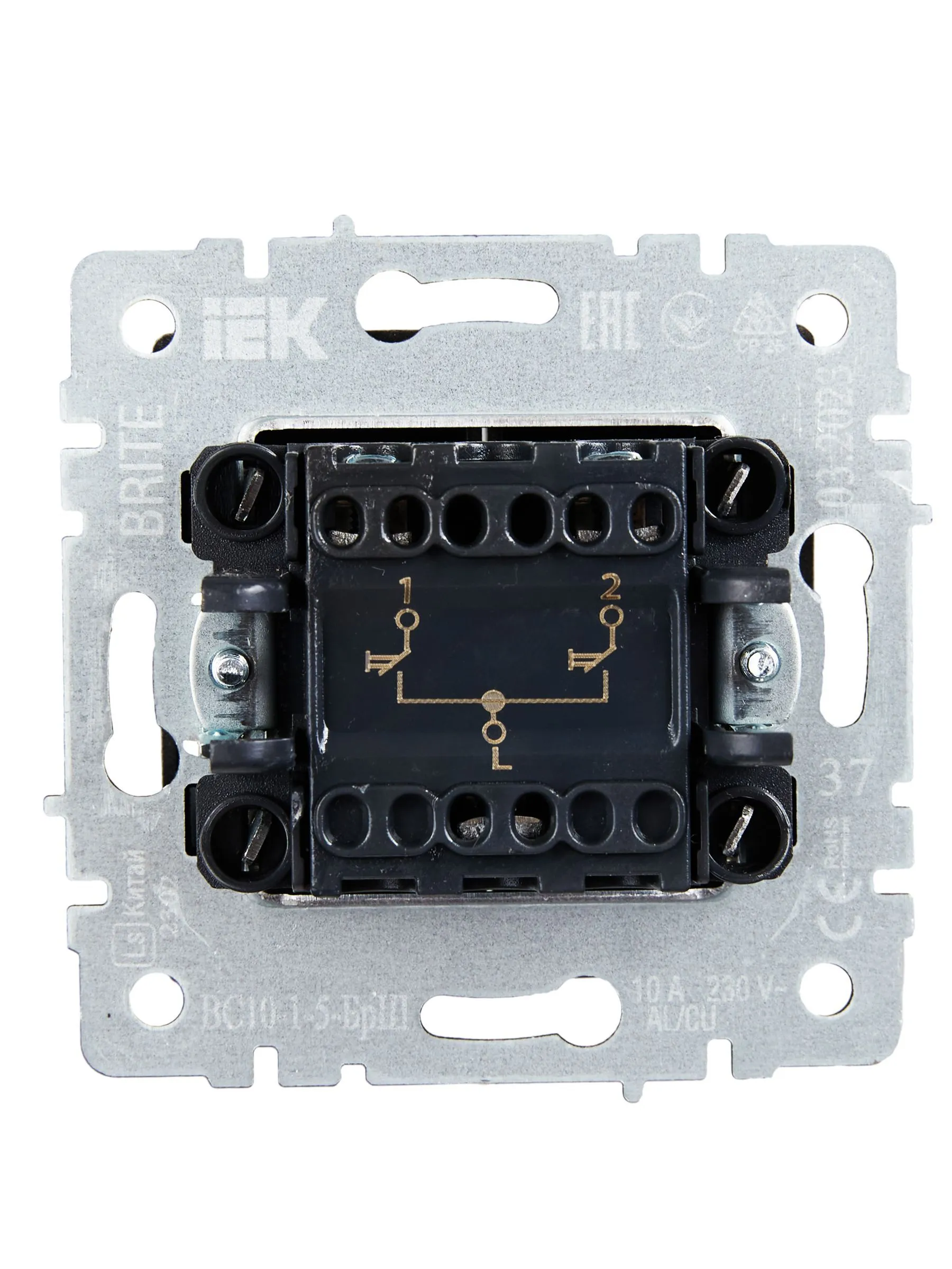 BRITE Выключатель жалюзи 10А ВС10-1-5-БрШ шампань IEK - Фото 2