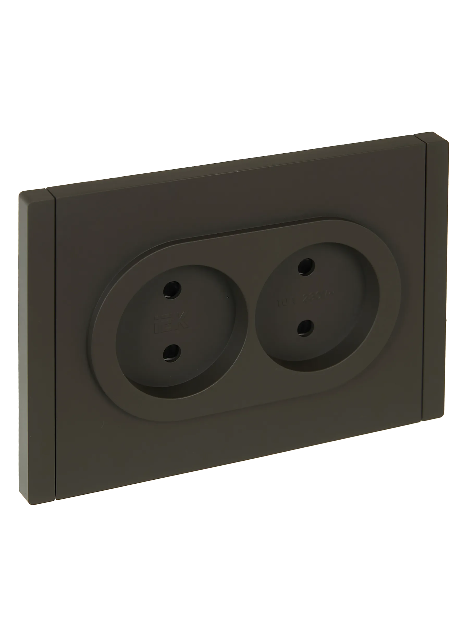 FORTE&PIANO Розетка 2-местная без заземления с защитными шторками безвинтовое крепление 10А FP325 серый IEK FP-R23-10-1-K03