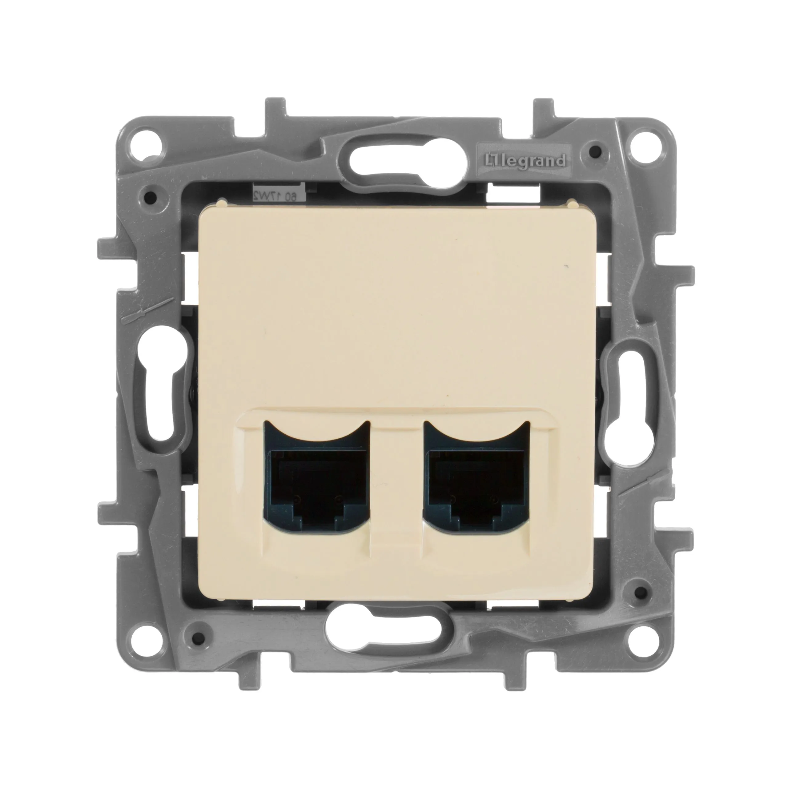 ETIKA Розетка компьютерная двойная RJ45 категория 6 UTP слоновая кость - Фото 3
