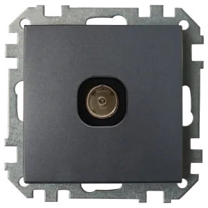Розетка телевизионная скрытой установки ТР-043 графит 10496BY