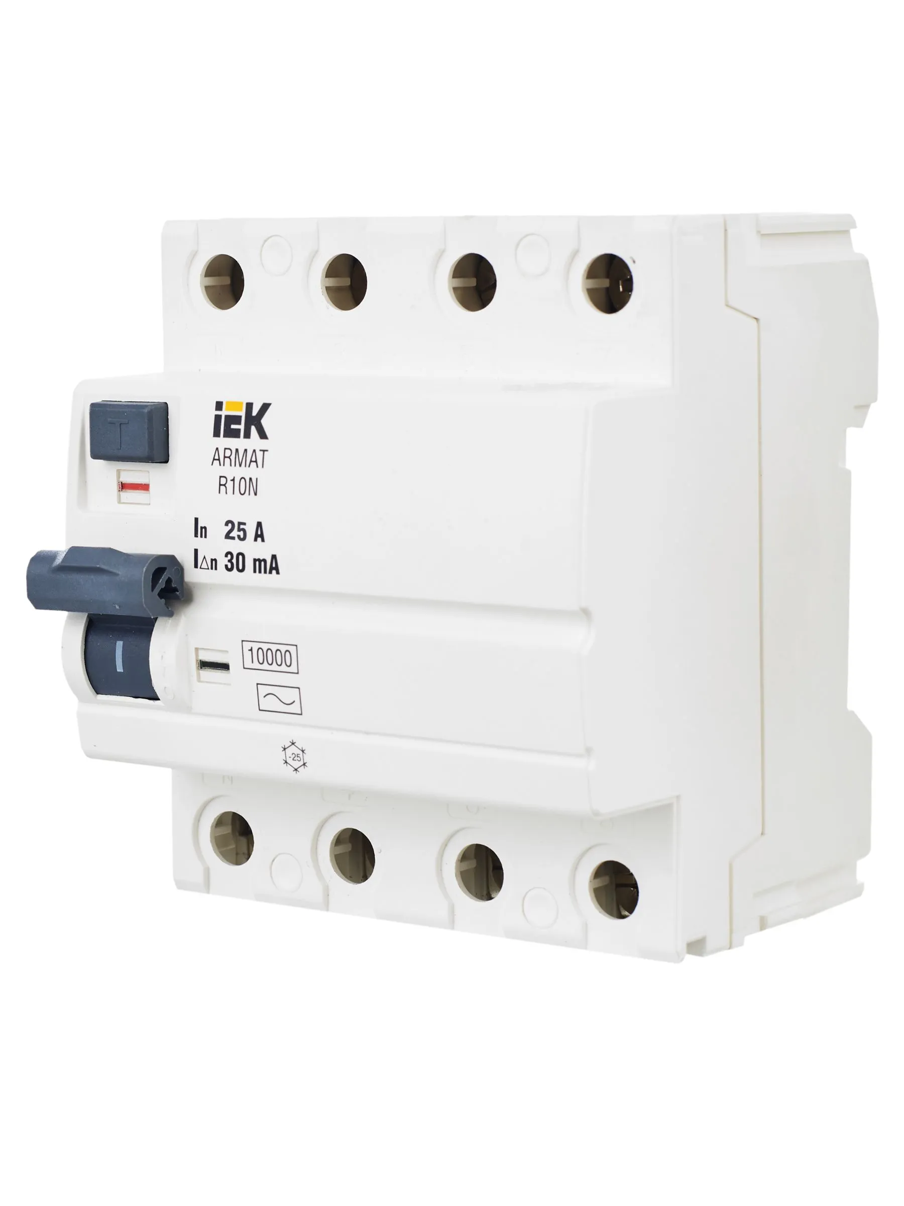 ARMAT Выключатель дифференциального тока R10N 4P 25А 30мА тип AC IEK - Фото 5