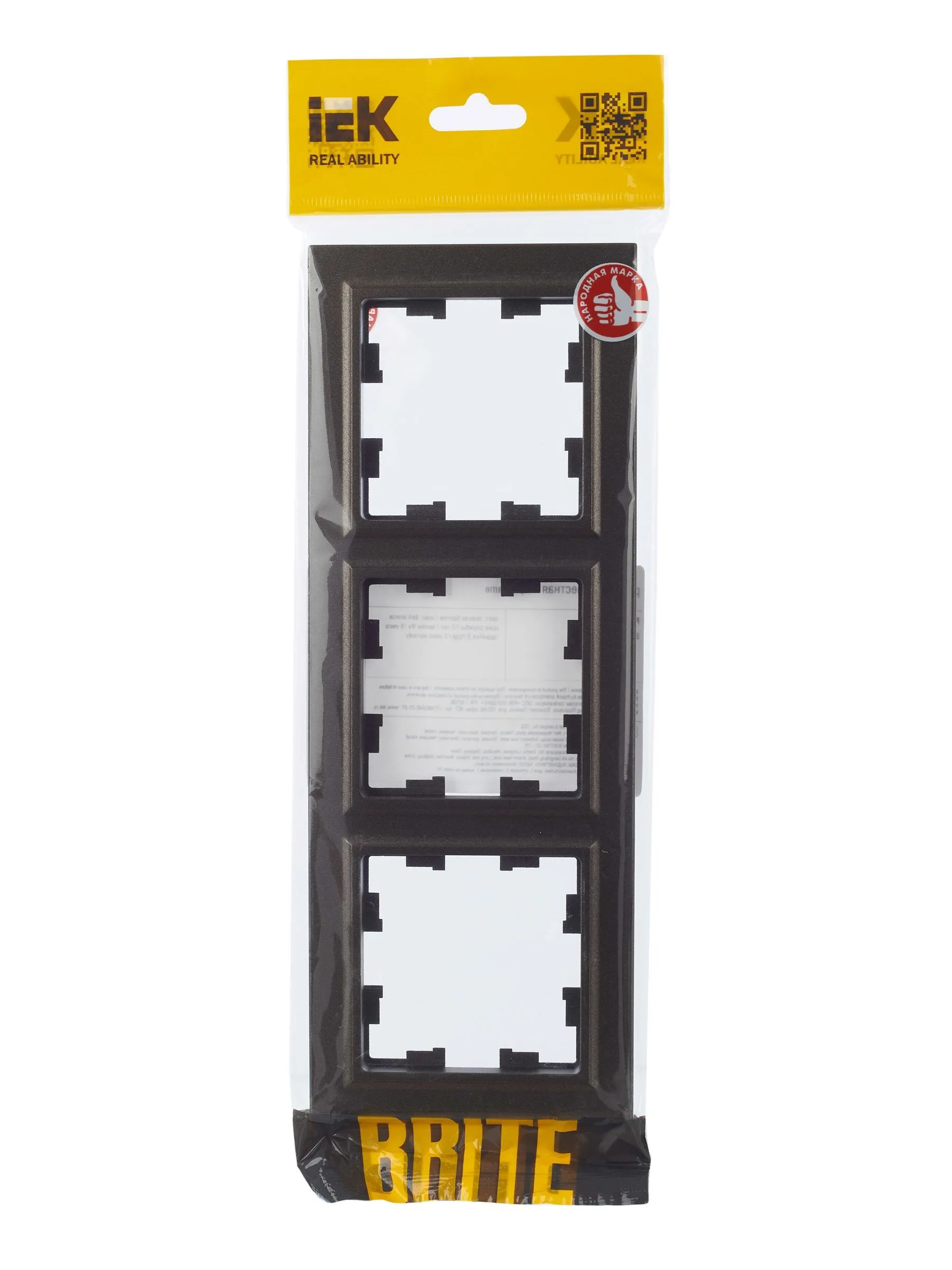 BRITE Рамка 3-местная РУ-3-БрТБ темная бронза IEK - Фото 6