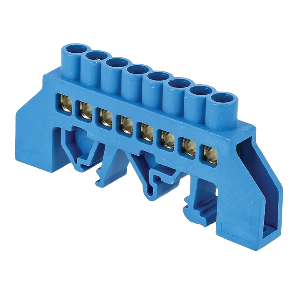 Шина "0" N (8x12мм) 10 отв. латунь синий нейл. корп. комбинир. EKF - Фото 2