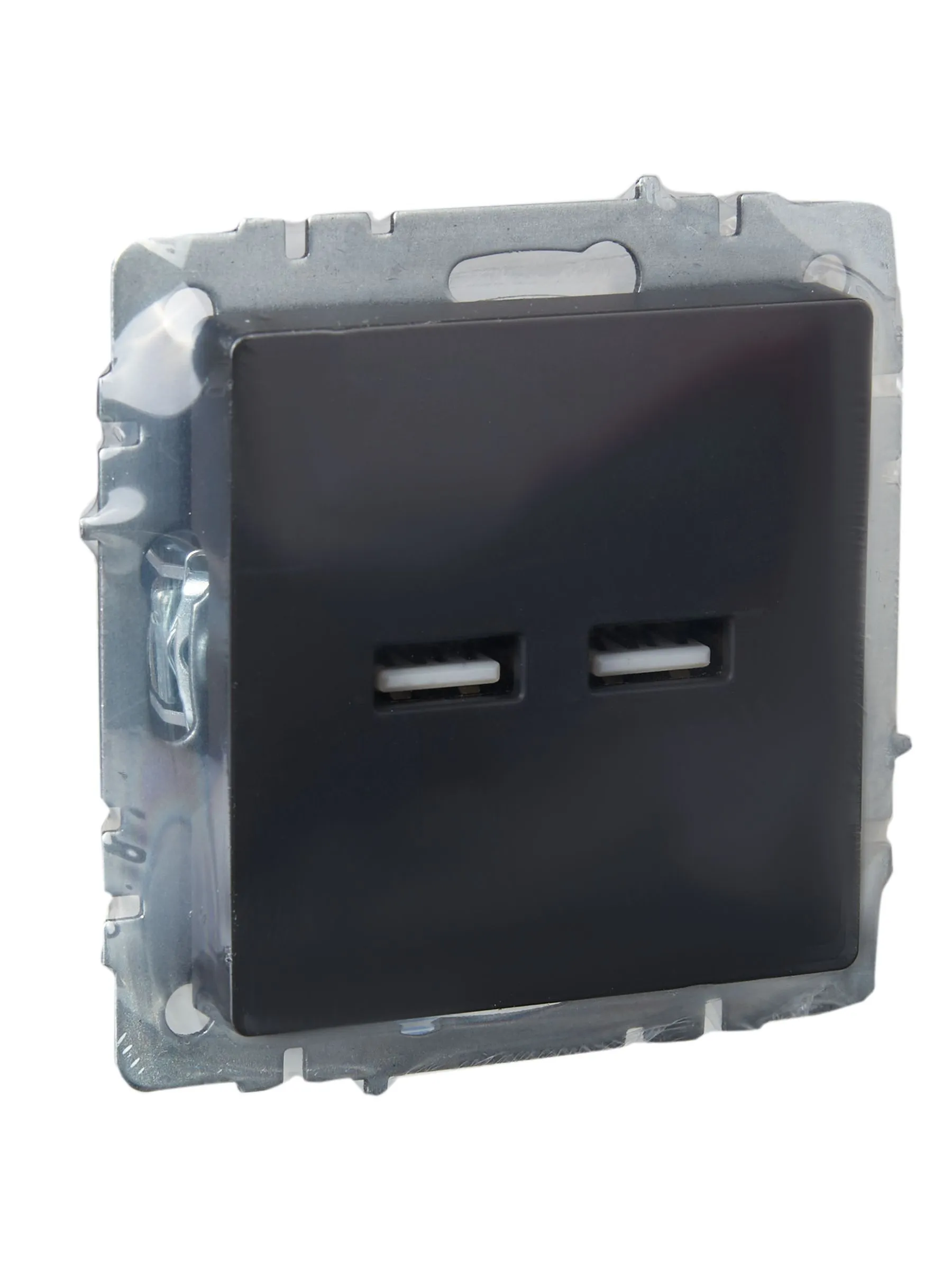 BRITE Розетка USB A+A 5В 3,1А РЮ10-1-БрГ графит IEK - Фото 3