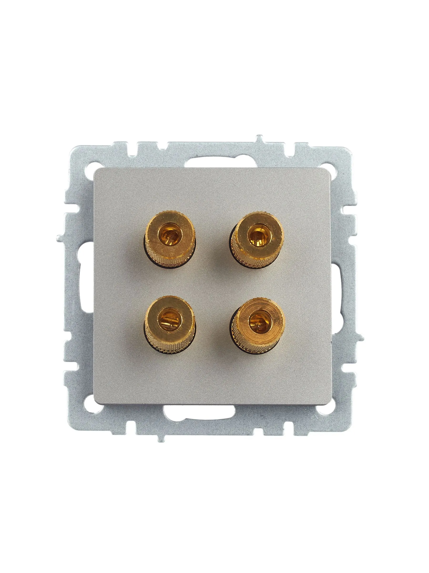 BRITE Аудиорозетка 4-местная РА10-БрС сталь IEK - Фото 4