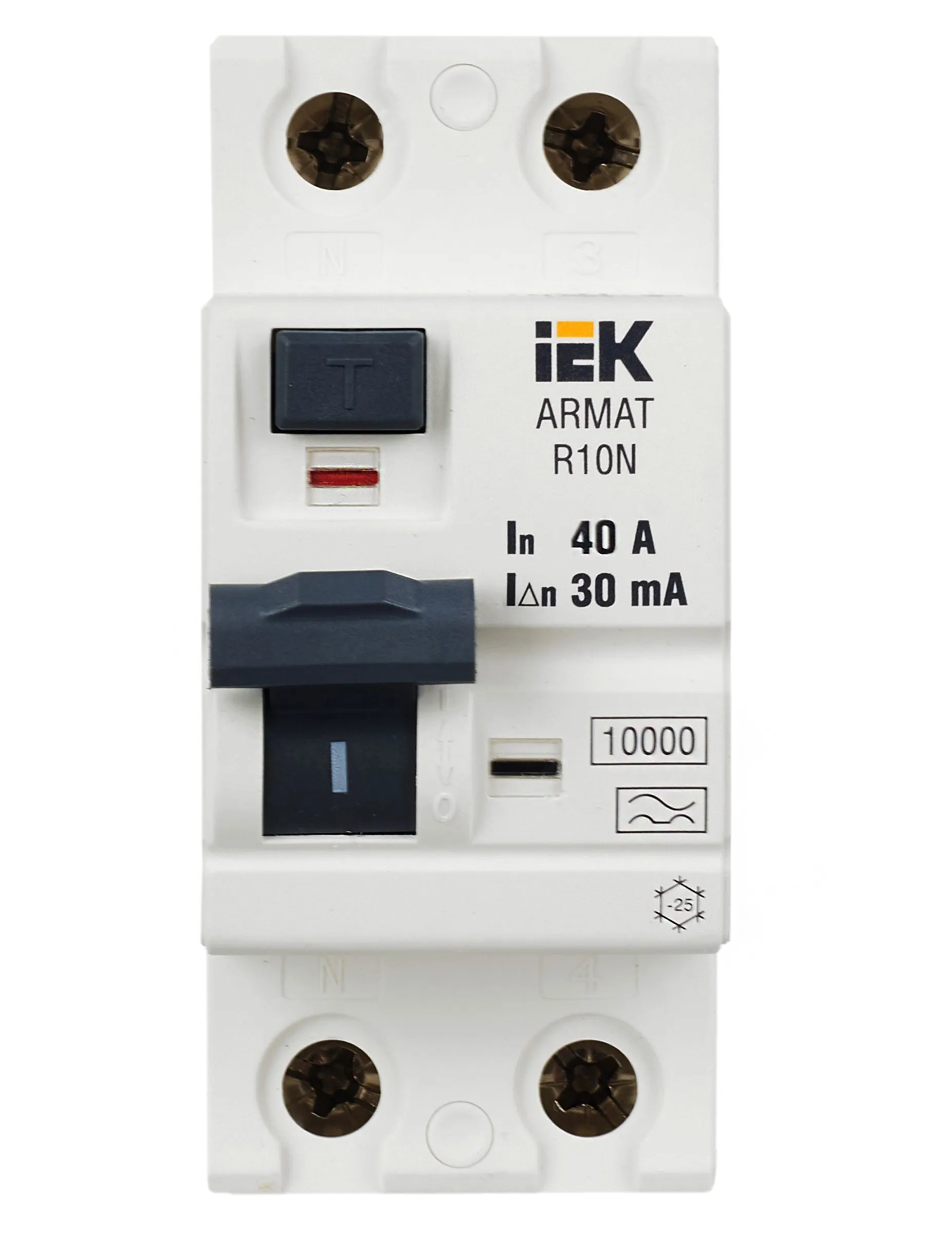 ARMAT Выключатель дифференциального тока R10N 2P 40А 30мА тип A IEK - Фото 9