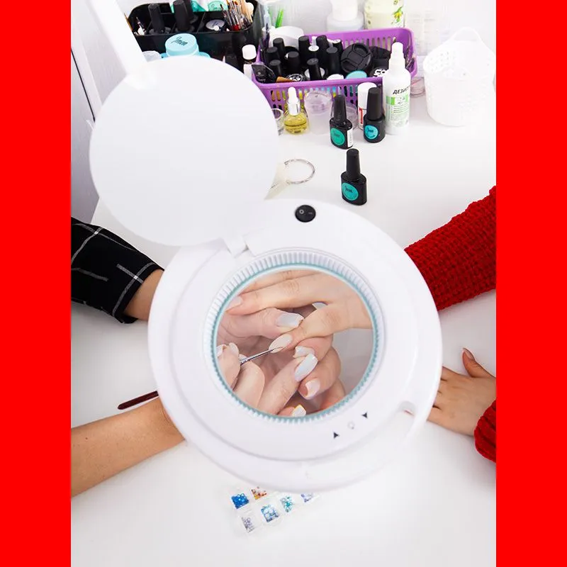 Лупа на струбцине круглая 3D с подсветкой 60 SMD LED, сенсорный регулятор яркости, ø127мм, белая REXANT - Фото 3