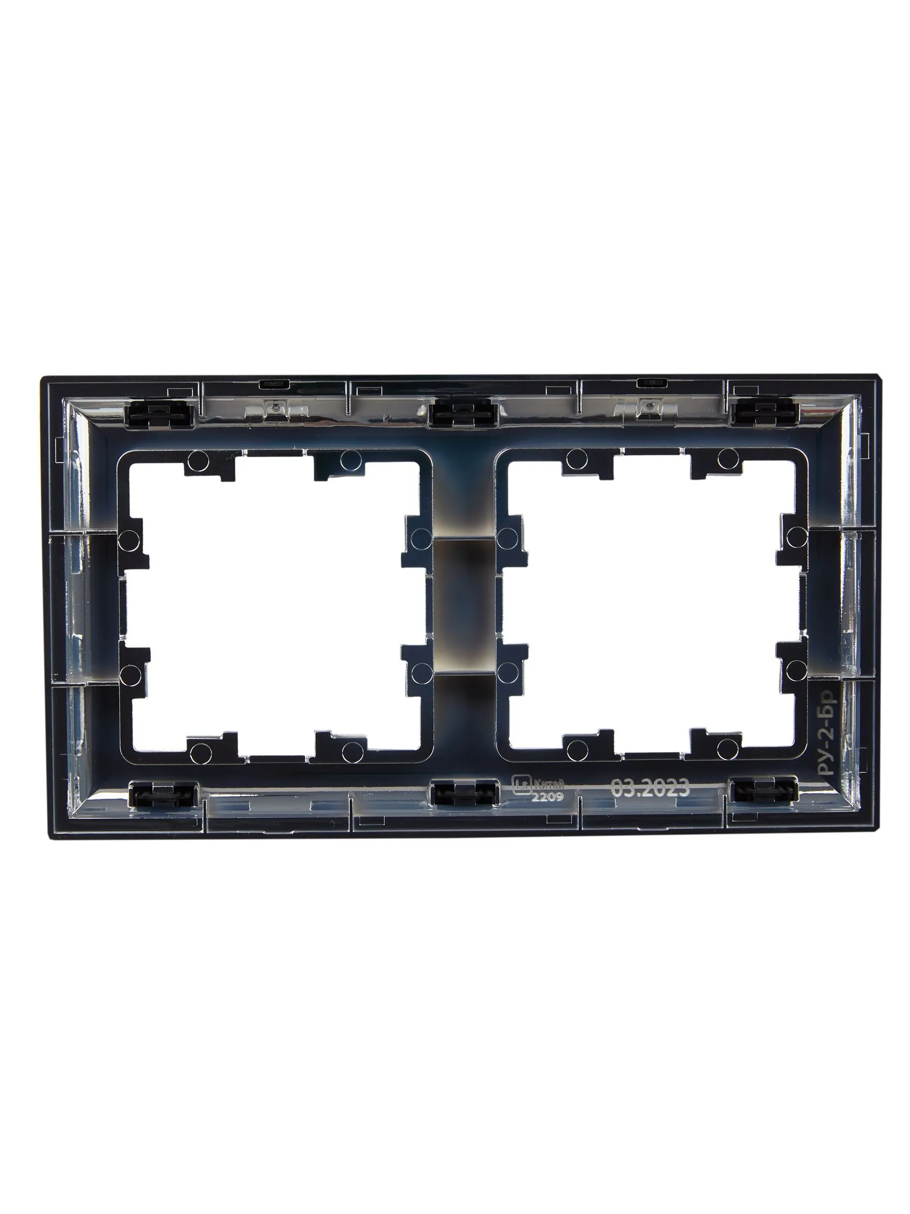 BRITE Рамка 2-местная РУ-2-Бр хром/черный IEK - Фото 4