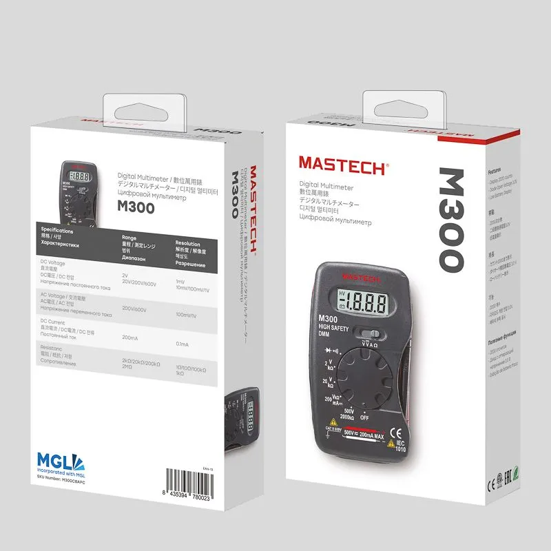 Портативный мультиметр M300 MASTECH - Фото 3