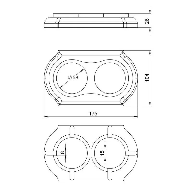 Рамка  двухместная "Элегант" , цвет - бук натуральный, ТМ "МезонинЪ" GE70722-25 - Фото 3