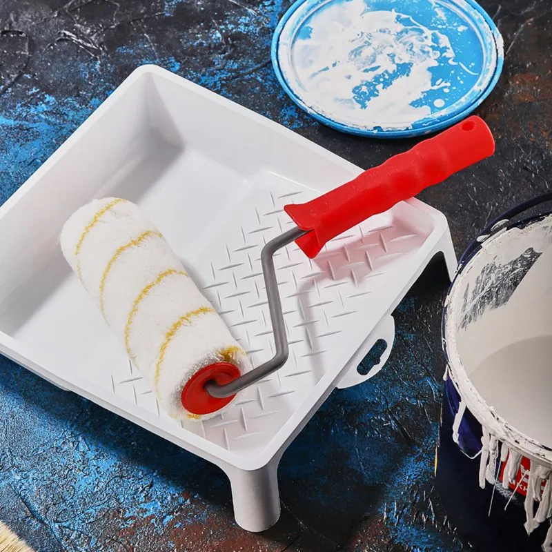 Валик полиамид белый с желтой полосой, ворс 11 мм, ширина ролика 180 мм, Ø 42 мм, бюгель 8 мм, серия «Мастер» REXANT - Фото 2